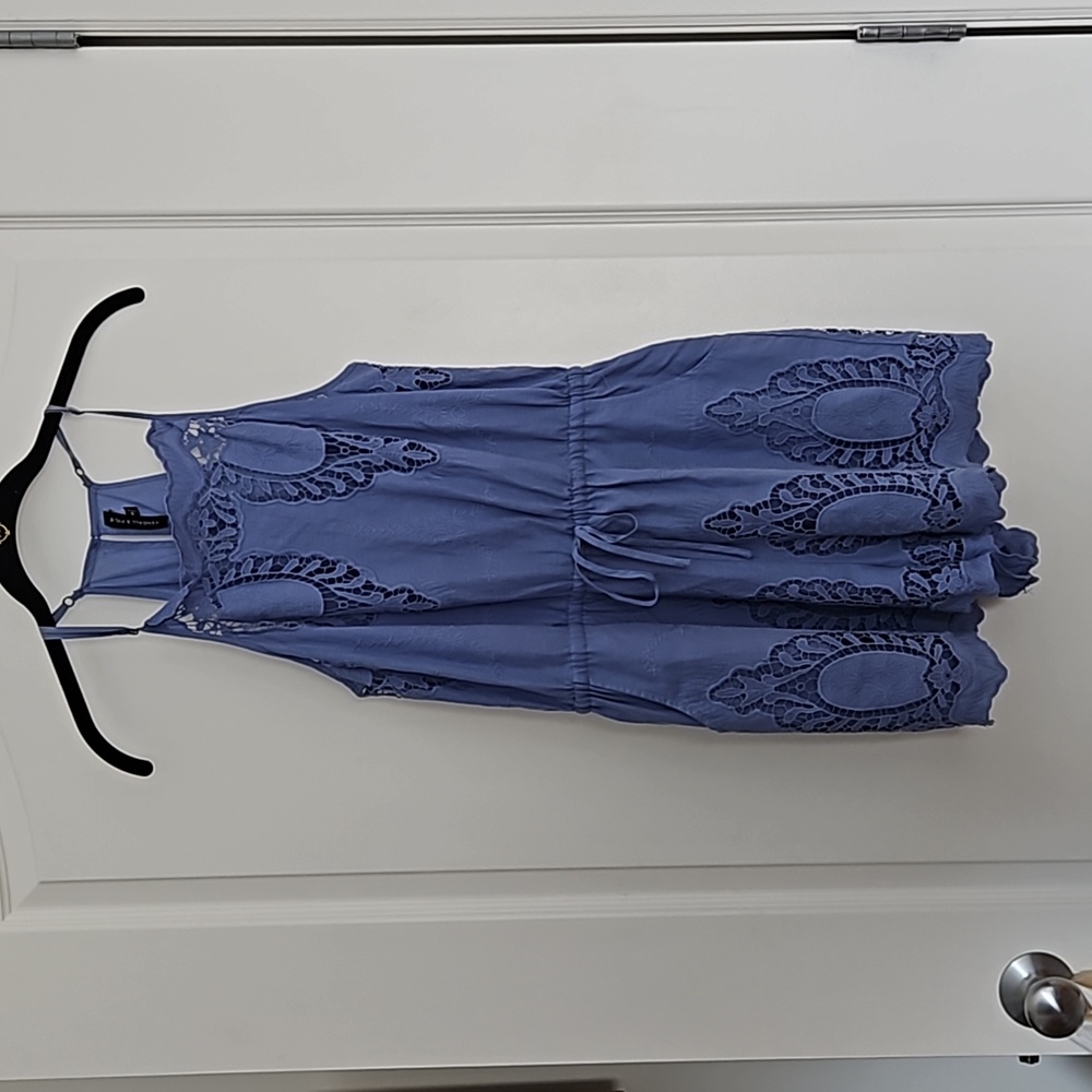 Kendall & Kylie Blue Crocheted Halter Romper